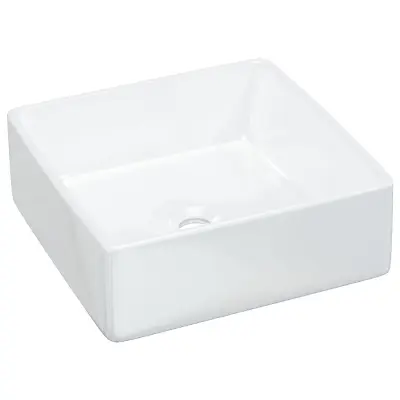 Umivalnik - Kopalna umivalnik - Lavabo bel 37x37x13 cm keramični kvadraten