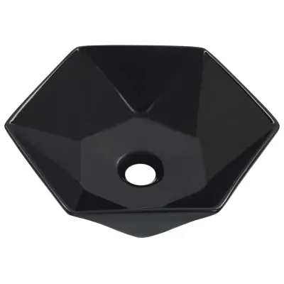 Umivalnik - Kopalna umivalnik - Lavabo 40x36,5x12 cm keramičen črn
