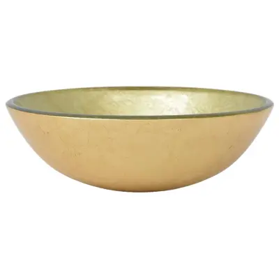 Umivalnik - Kopalna umivalnik - Lavabo iz Kaljenega Stekla 42 cm Zlate Barve