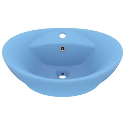 Razkošen Umivalnik - Kopalna umivalnik - Lavabo ovalen mat svetlo moder 58,5x39 cm keramika