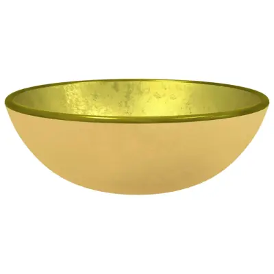 Umivalnik - Kopalna umivalnik - Lavabo kaljeno steklo 35x12 cm zlat