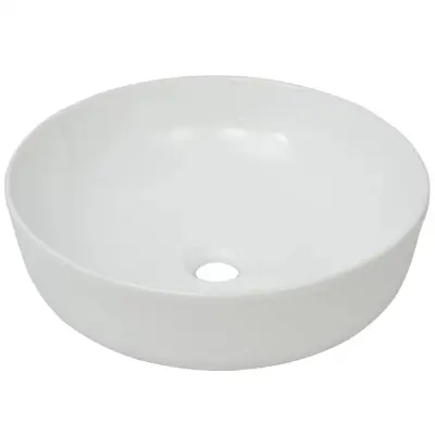 Umivalnik - Kopalna umivalnik - Lavabo Okrogel Keramičen Bele Barve 41,5x13,5 cm