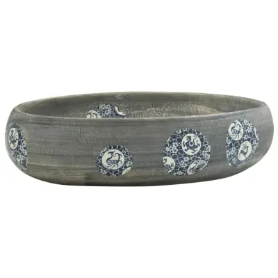 Umivalnik - Kopalna umivalnik - Lavabo Nadpultni siv ovalen 59x40x15 cm keramika