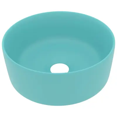Razkošen Umivalnik - Kopalna umivalnik - Lavabo okrogel mat svetlo zelen 40x15 cm keramičen