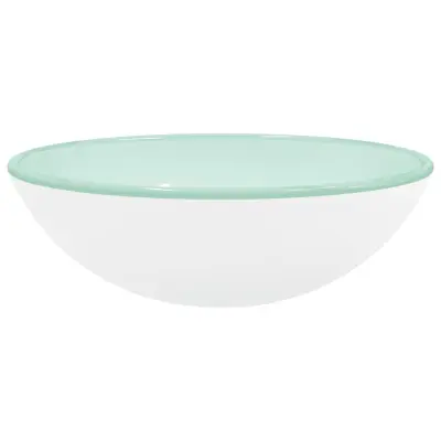 Umivalnik - Kopalna umivalnik - Lavabo kaljeno steklo 42x14 cm bel