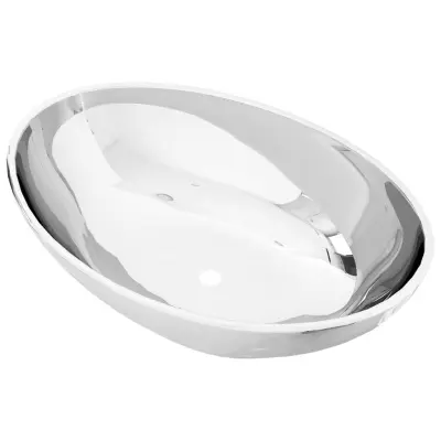 Umivalnik - Kopalna umivalnik - Lavabo keramičen 40x33x13,5 cm srebrn