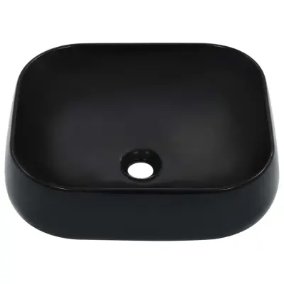 Umivalnik - Kopalna umivalnik - Lavabo 44,5x39,5x14,5 cm keramičen črn