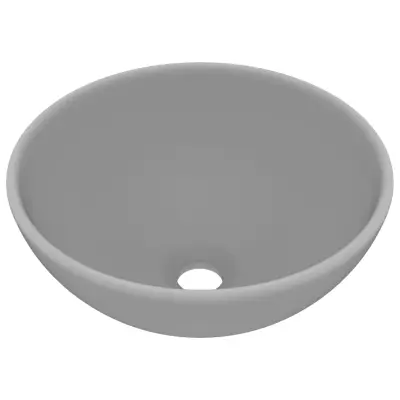Razkošen Umivalnik - Kopalna umivalnik - Lavabo okrogel mat svetlo siv 32,5x14 cm keramičen