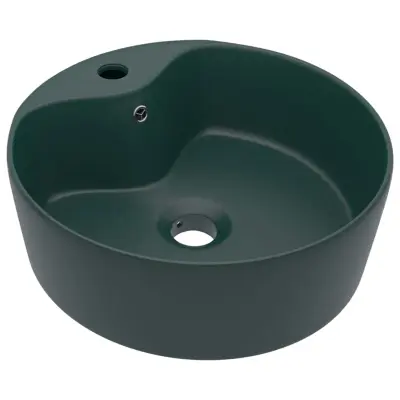 Razkošen Umivalnik - Kopalna umivalnik - Lavabo mat temno zelen 36x13 cm keramičen
