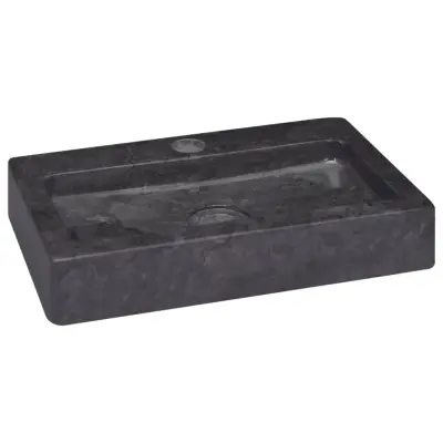 Stenski Umivalnik - Kopalna umivalnik - Lavabo črn 38x24x6,5 cm marmor