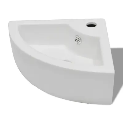 Umivalnik - Kopalna umivalnik - Lavabo z odprtino za odtekanje 45x32x12,5 cm bel