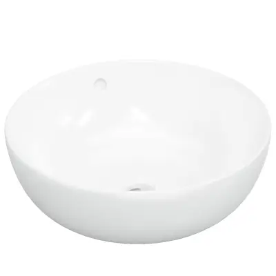 Umivalnik - Kopalna umivalnik - Lavabo bel 44x17 cm keramični okrogel