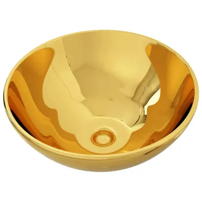 Umivalnik - Kopalna umivalnik - Lavabo 32,5x14 cm keramičen zlat
