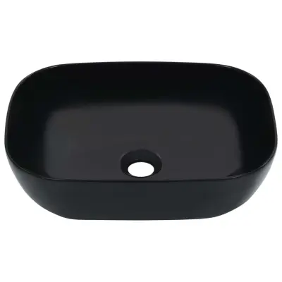 Umivalnik - Kopalna umivalnik - Lavabo 45,5x32x13 cm keramičen črn