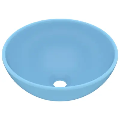 Razkošen Umivalnik - Kopalna umivalnik - Lavabo okrogel mat svetlo moder 32,5x14cm keramičen