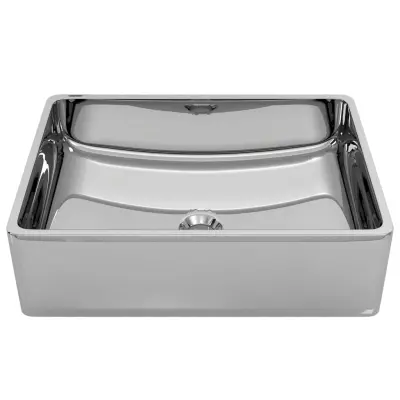Umivalnik - Kopalna umivalnik - Lavabo keramičen 41x30x12 cm srebrn