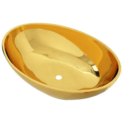 Umivalnik - Kopalna umivalnik - Lavabo keramičen 40x33x13,5 cm zlat
