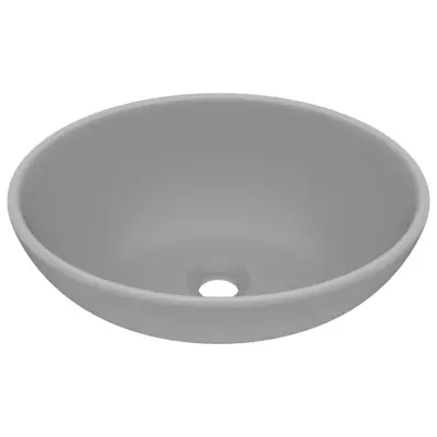 Razkošen Umivalnik - Kopalna umivalnik - Lavabo ovalen mat svetlo siv 40x33 cm keramičen