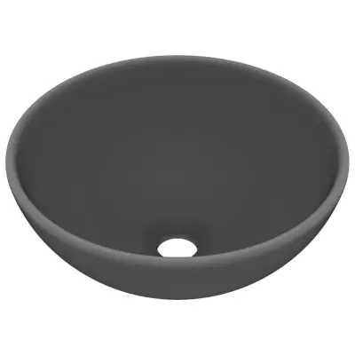 Razkošen Umivalnik - Kopalna umivalnik - Lavabo okrogel mat temno siv 32,5x14 cm keramičen