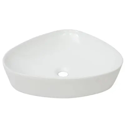 Umivalnik - Kopalna umivalnik - Lavabo Trikoten Bela Keramika 50,5x41x12 cm
