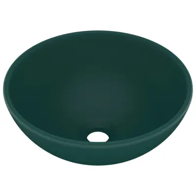 Razkošen Umivalnik - Kopalna umivalnik - Lavabo okrogel mat temno zelen 32,5x14 cm keramičen