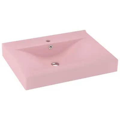 Razkošen Umivalnik - Kopalna umivalnik - Lavabo z luknjo mat roza 60x46 cm keramičen