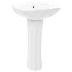 Prostostoječi Umivalnik - Kopalna umivalnik - Lavabo & podstavek keramika 580x510x200 mm bel