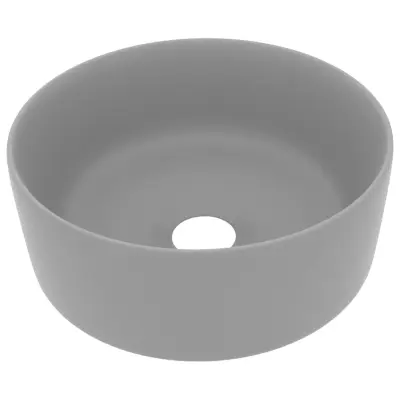 Razkošen Umivalnik - Kopalna umivalnik - Lavabo okrogel mat svetlo siv 40x15 cm keramičen