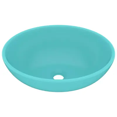 Razkošen Umivalnik - Kopalna umivalnik - Lavabo ovalen mat svetlo zelen 40x33 cm keramičen