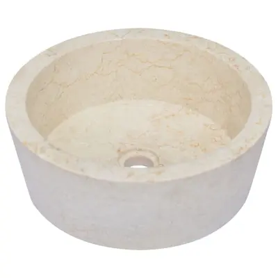 Umivalnik - Kopalna umivalnik - Lavabo krem Ø40x15 cm marmor