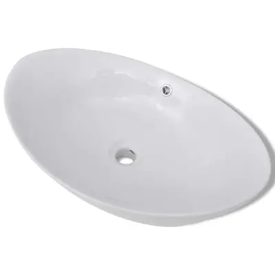 Keramični ovalni Umivalnik - Kopalna umivalnik - Lavabo z izlivnim sist. dimenzije 59 x 38,5 cm