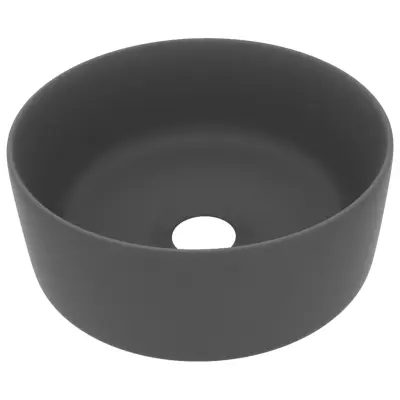 Razkošen Umivalnik - Kopalna umivalnik - Lavabo okrogel mat temno siv 40x15 cm keramičen