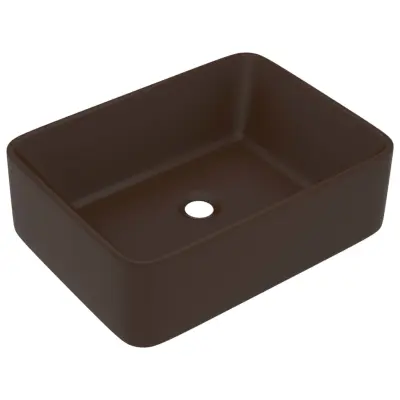 Razkošen Umivalnik - Kopalna umivalnik - Lavabo mat temno rjav 41x30x12 cm keramičen