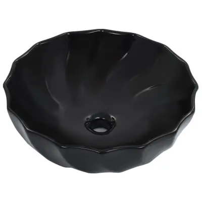 Umivalnik - Kopalna umivalnik - Lavabo 46x17 cm keramičen črn