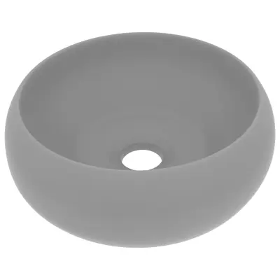 Razkošen Umivalnik - Kopalna umivalnik - Lavabo okrogel mat svetlo siv 40x15 cm keramičen