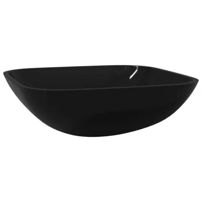 Steklen Umivalnik - Kopalna umivalnik - Lavabo 42x42x14 cm črne barve