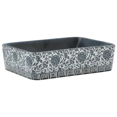 Umivalnik - Kopalna umivalnik - Lavabo črn in moder pravokoten 46x35,5x13 cm keramika