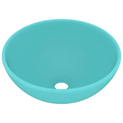 Razkošen Umivalnik - Kopalna umivalnik - Lavabo okrogel mat svetlo zelen 32,5x14cm keramičen