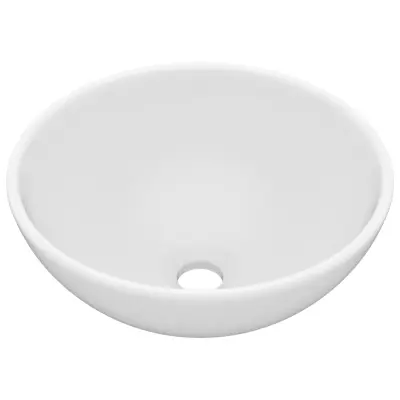 Razkošen Umivalnik - Kopalna umivalnik - Lavabo okrogel mat bel 32,5x14 cm keramičen