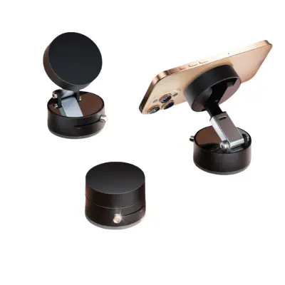 Magnetno držalo za telefon za avto z zložljivim stojalom Black