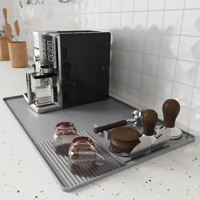 2-v-1 podloga za kavni tamper in sušenje - 15,75x23,6 palca Grey