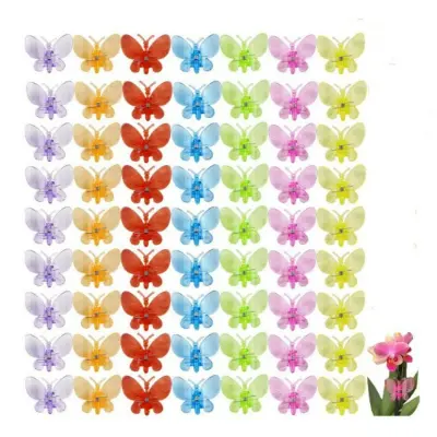 100 kosov spon za orhideje, spon za podporo rastlin za orhideje, pisane plastične sponke za vzpenjavke