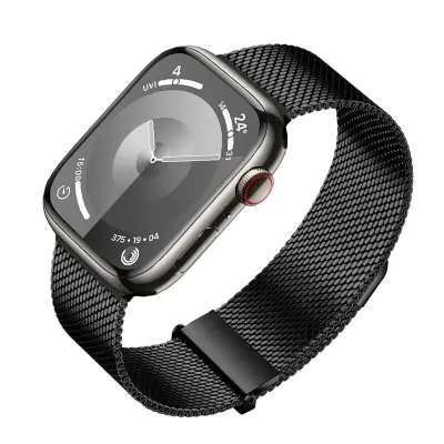 Grafitni milanski trak za Apple Watch Black L