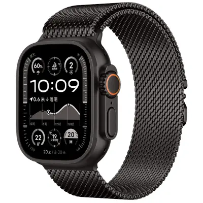 Grafitni milanski pašček za Apple Watch Black L