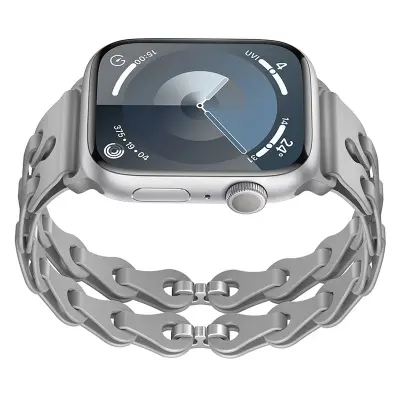 Silikonski pašček za uro Apple Watch Series 1-9 & Ultra Grey 20 mm