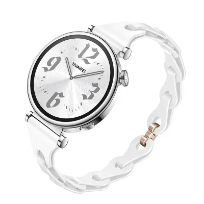 Silikonski pašček za uro Huawei GT5/4 - 18 mm White