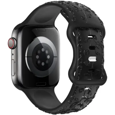 Silikonski pašček za Apple Watch Black 20 mm
