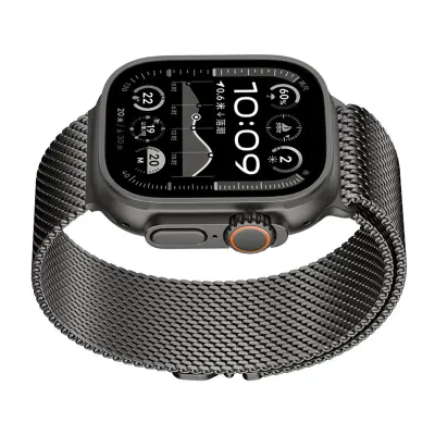 Grafitni milanski pašček za Apple Watch Grey L