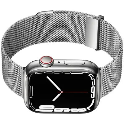 Grafitni trak Milanese Loop za Apple Watch Silver S