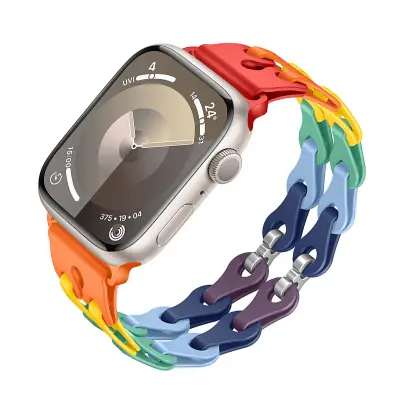 Silikonski pašček za uro Apple Watch Series 1-9 & Ultra MultiColor 20 mm